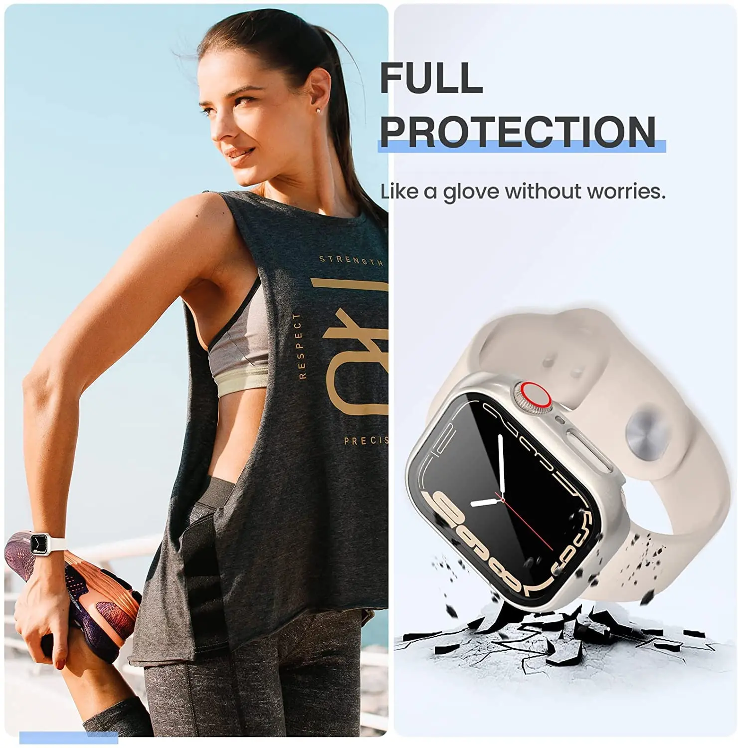 Paquete de 3 cubiertas de vidr - Smartwatch Band Accessories reseña y precio